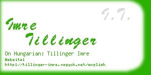 imre tillinger business card